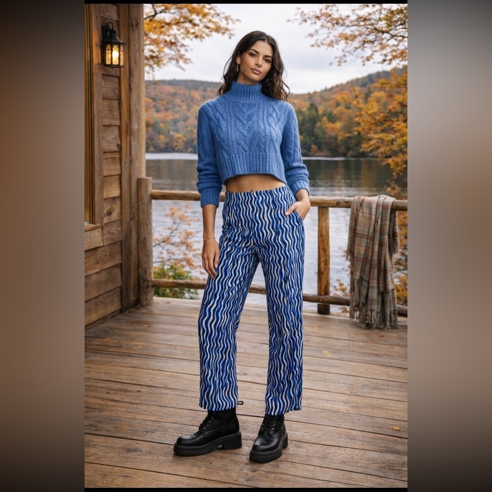 Anthropologie NWT Maeve The Margot Cropped Kick Flare Pants size S.